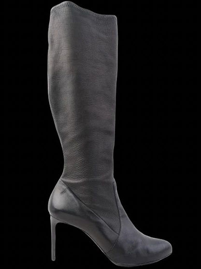 Excellent Casadei Black Leather Knee-High Stiletto Boots Size 39