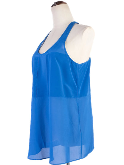 Excellent Alexander Wang Blue Silk Sleeveless Tank Top Size S