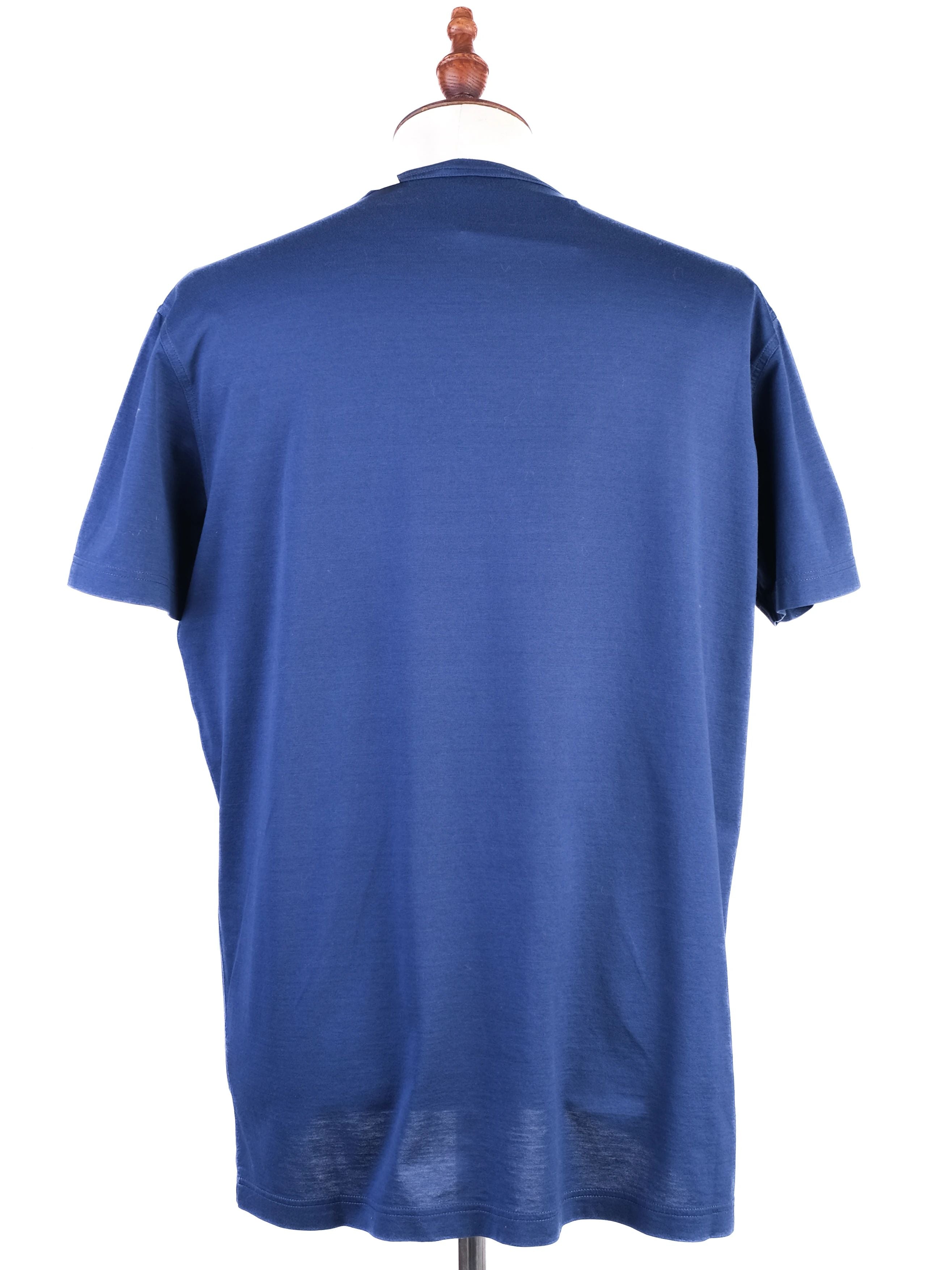 Excellent Gran Sasso Blue Cotton T-Shirt Size XL Men Made in Italy