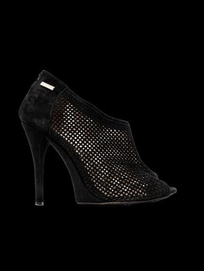 Gianfranco Ferr� Black Genuine Suede Peep Toe High Heels Size 36