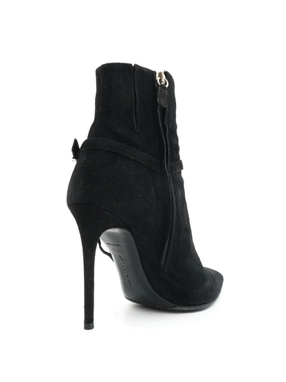 NEW Barbara Bui Black Genuine Suede Ankle Boot Size 37.5