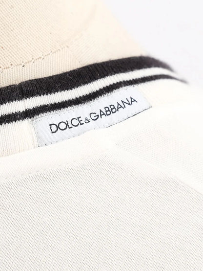 Excellent Dolce Gabbana White Cotton T-Shirt Size XS with Stars Design