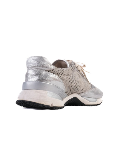 Excellent Brunello Cucinelli Gray Sneakers Size 38 Metallic Design