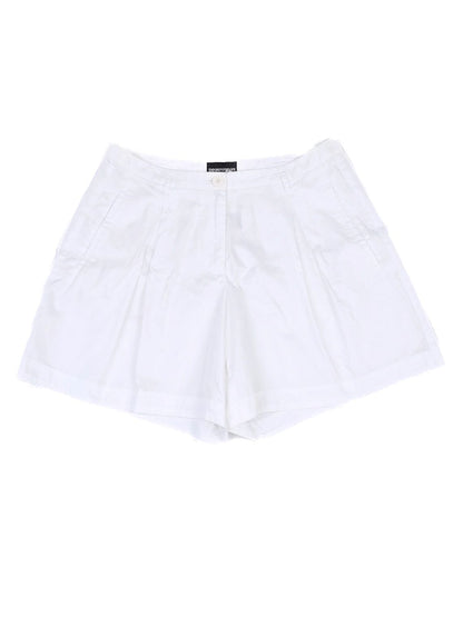 Excellent Emporio Armani White Cotton Shorts Size M for Women