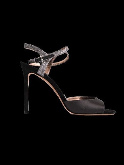 Perfect Jimmy Choo Black Leather High-Heeled Sandals Size 37