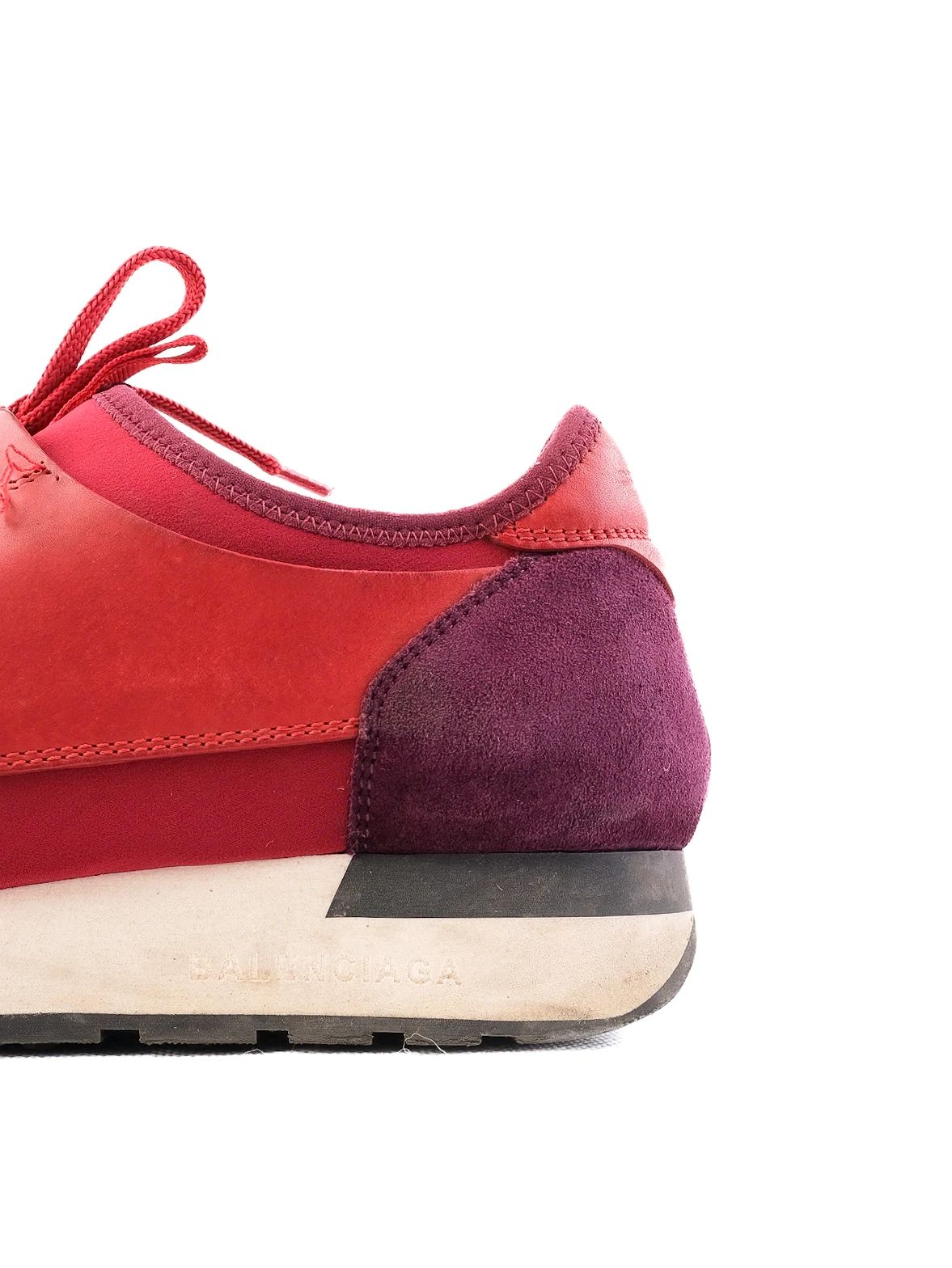 Excellent Balenciaga Red Purple Sneakers Size 38 Fabric