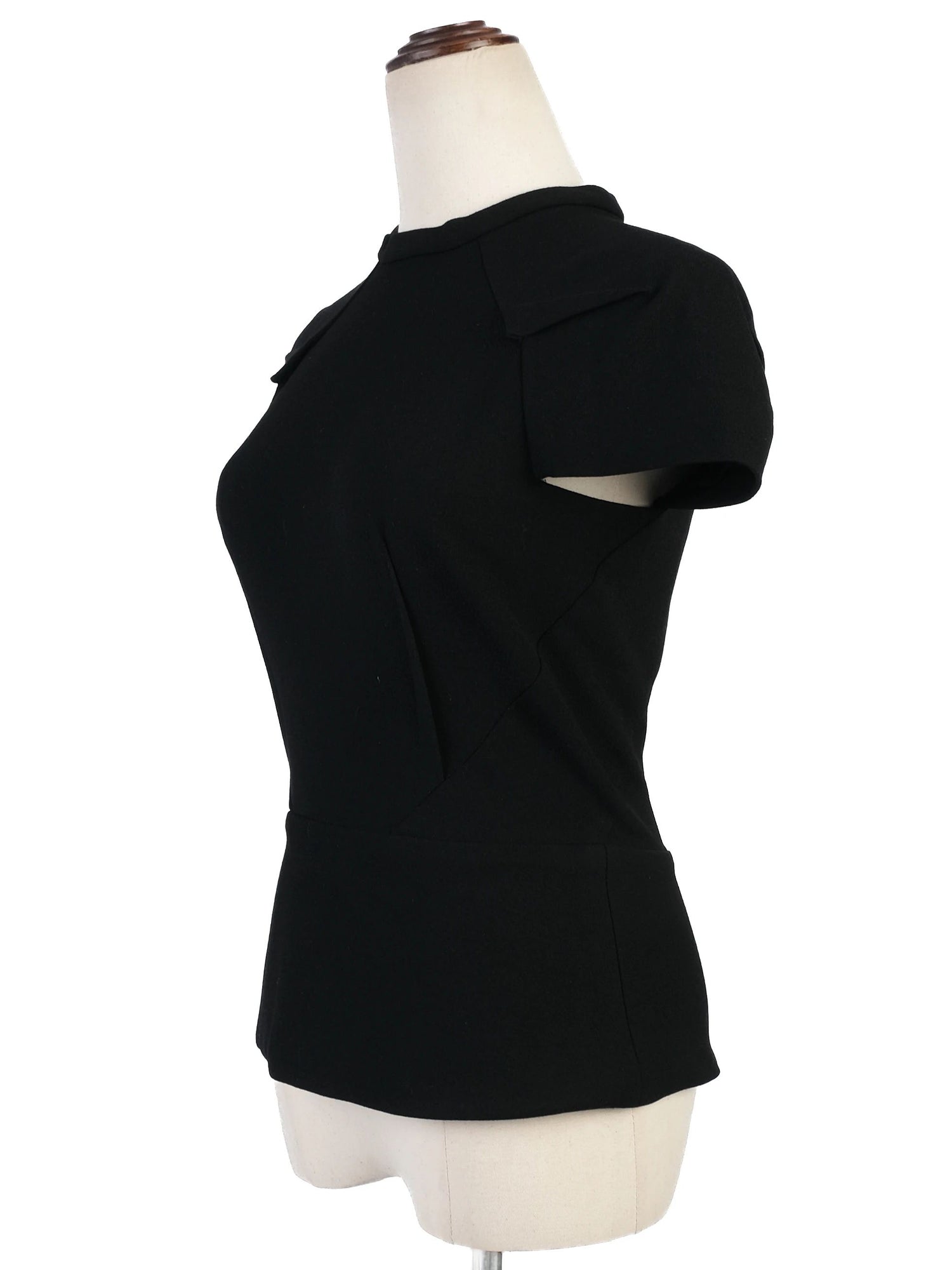 EXCELLENT Roland Mouret Black Viscose Top Size S with Structured Shoulders