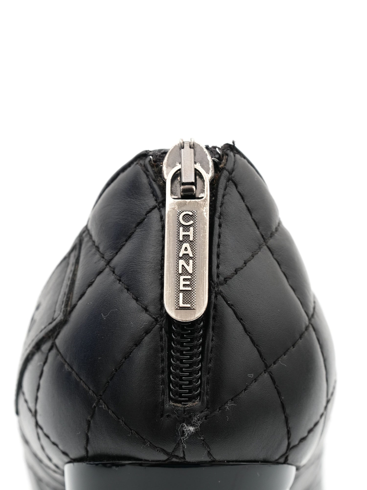 Excellent Chanel Black Leather High-Heeled Shoes Size 41