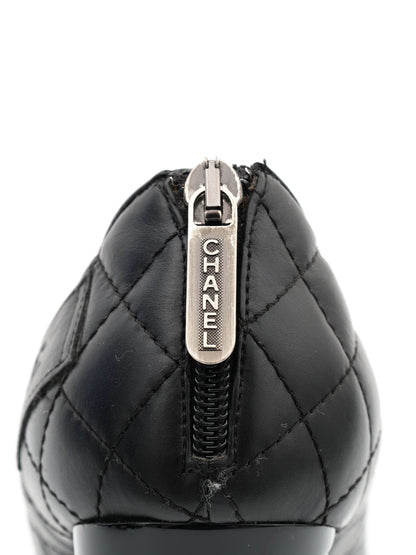 Excellent Chanel Black Leather High-Heeled Shoes Size 41