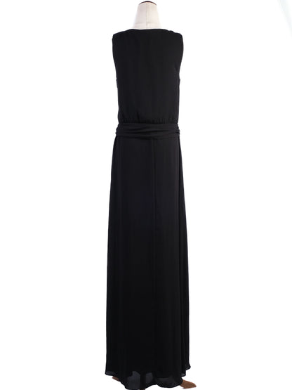 Excellent Theory Black Sleeveless Dress Size S, Polyester, Flowing Skirt