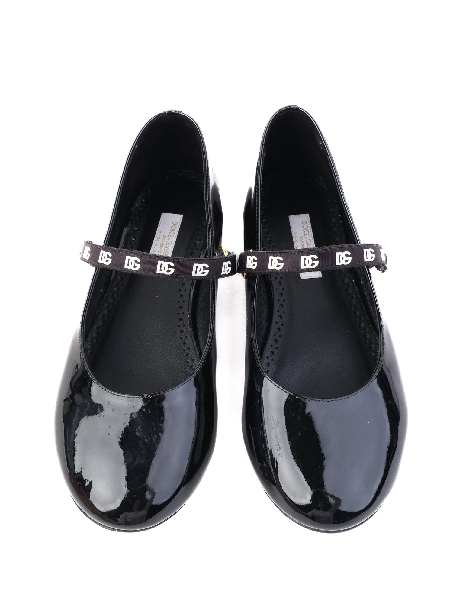 Excellent Dolce Gabbana Black Lacquer Mary Jane Shoes for Kids Size 33