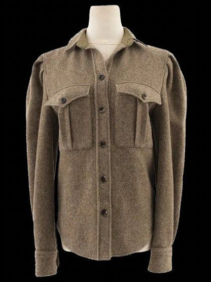 Excellent Isabel Marant Gray Wool Military Shirt Size XS