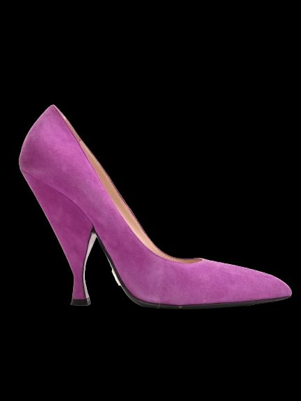 Excellent Prada Purple High-Heeled Shoes Size 40.5 Genuine Suede
