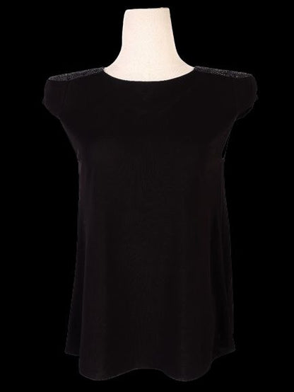 NEW Armani Collezioni Black Sleeveless Top Size S with Embellishments