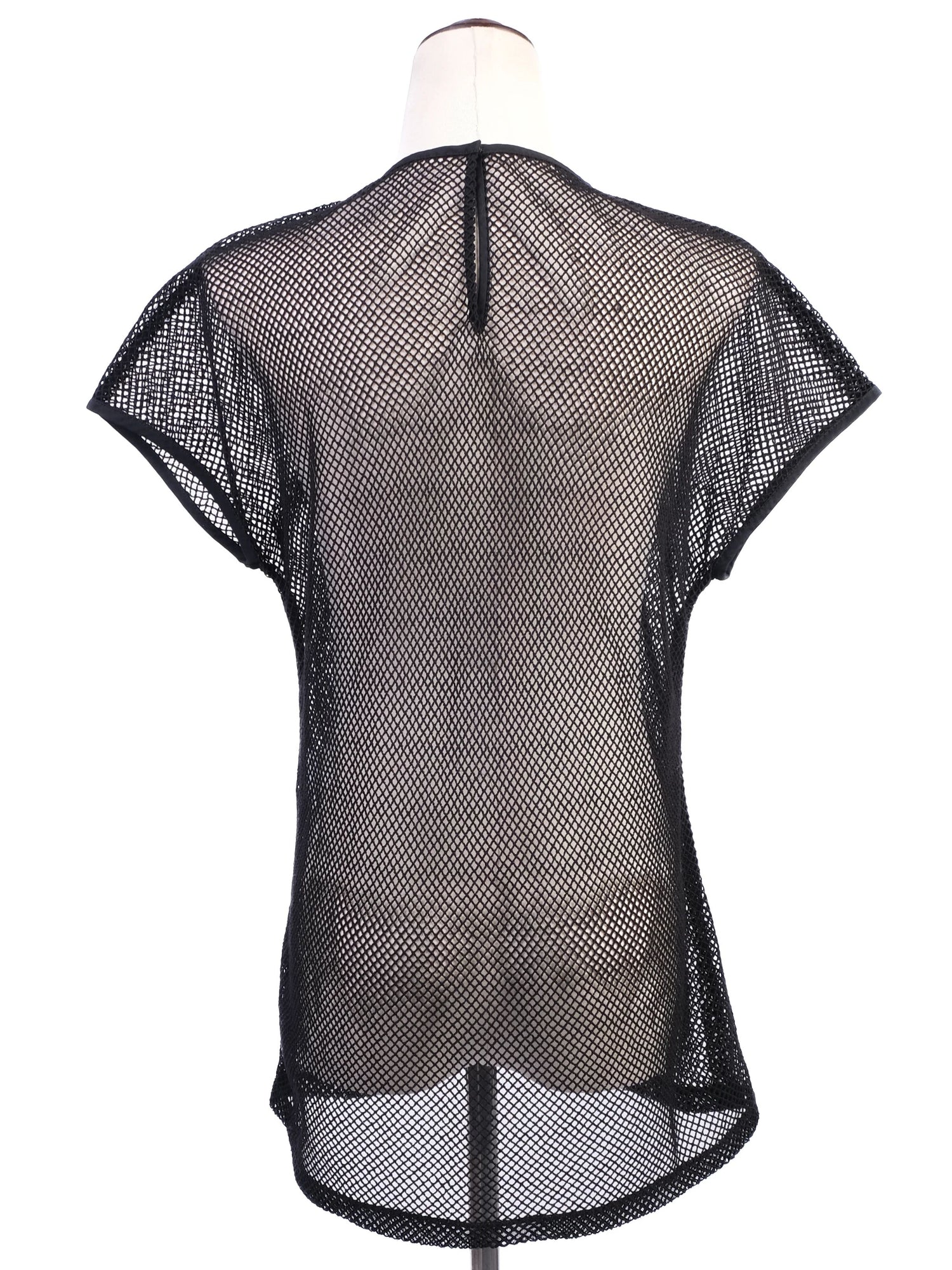 Excellent Dolce Gabbana Black Mesh T-Shirt Size M Silk