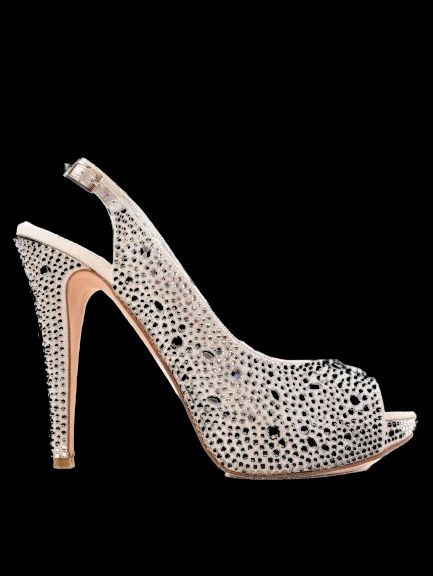 Excellent Gina White Leather High-Heeled Slingback Shoes Size 38.5
