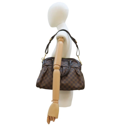 Louis Vuitton Trevi Pm Shoulder Handbag Damier Ebene Brown N 51977