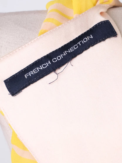 Excellent French Connection Yellow Sleeveless Dress XS with Stripes