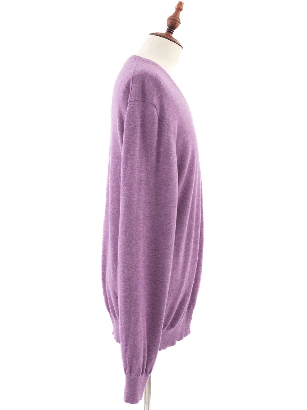 Excellent Ermenegildo Zegna Purple Cashmere V-Neck Sweater Size XL