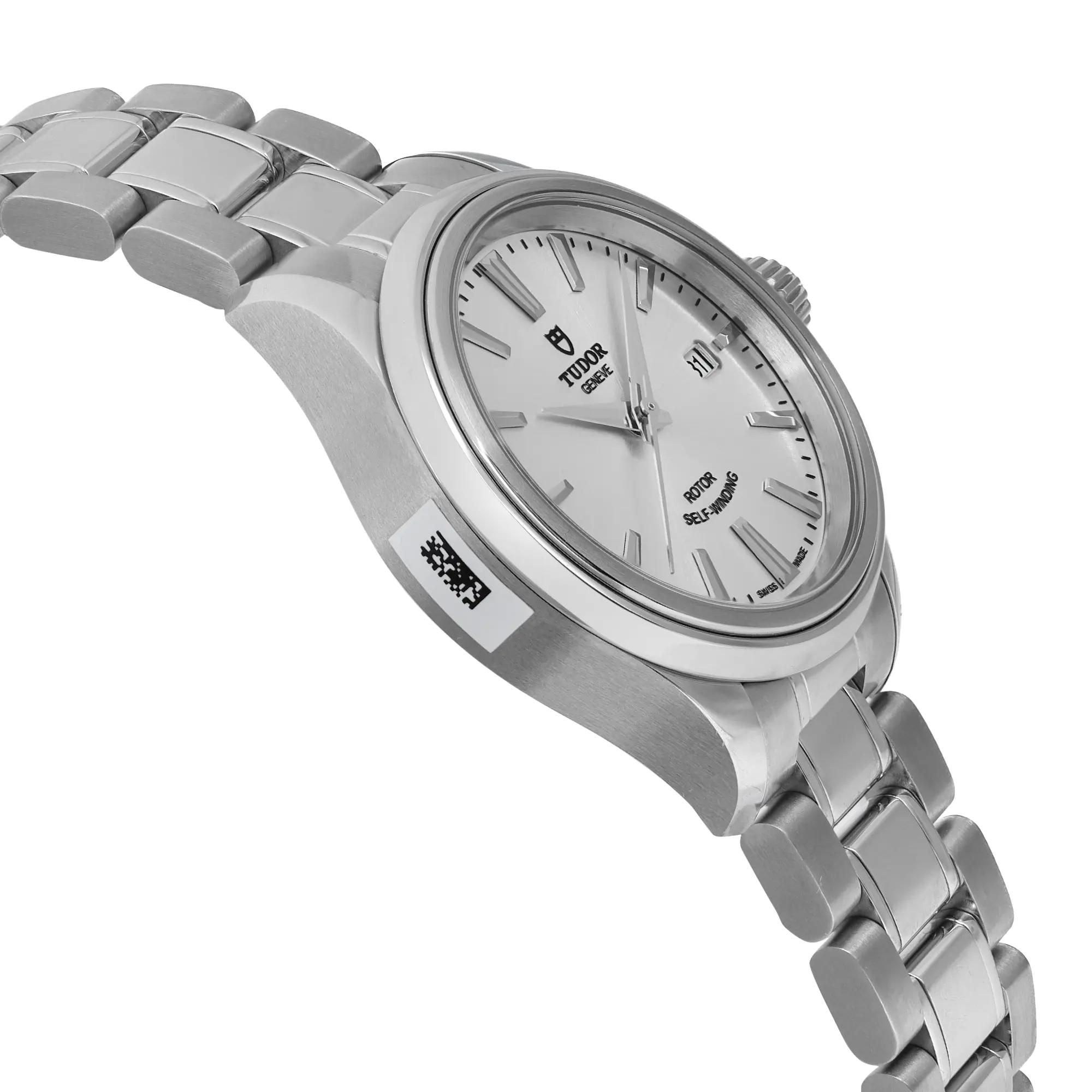 Tudor Style 28mm Stainless Steel Silver Stick Dial Ladies Automatic Watch 12100