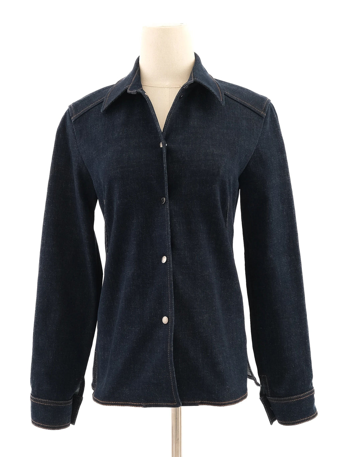 Excellent Loro Piana Blue Denim Button-Up Shirt Size S