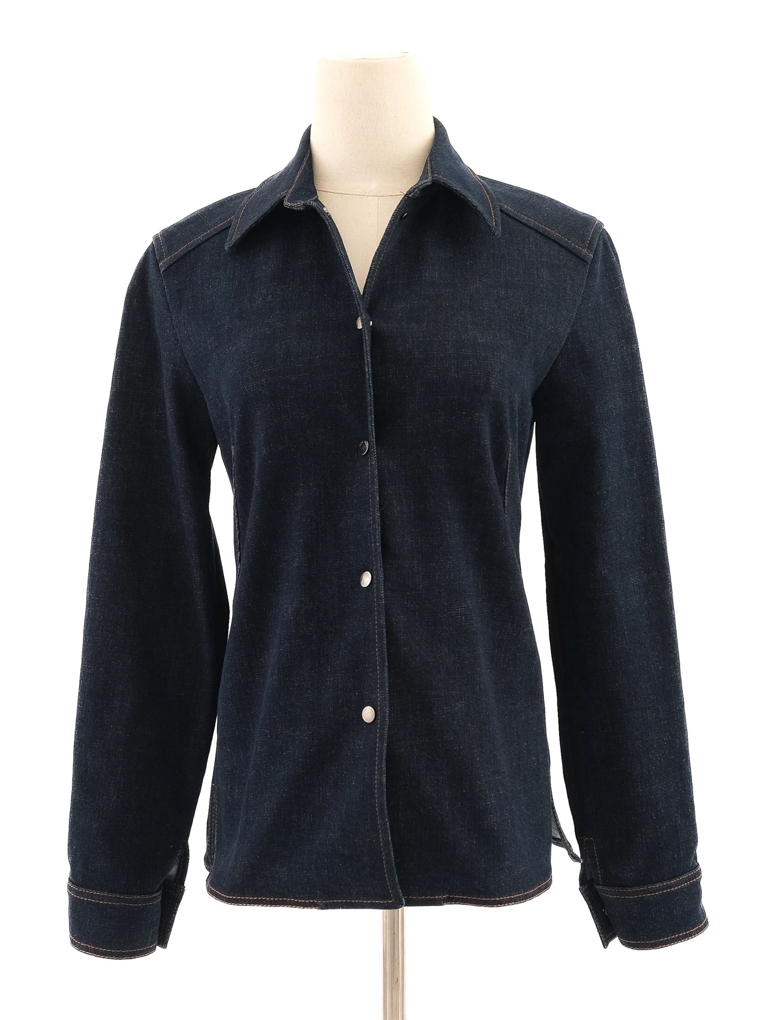 Excellent Loro Piana Blue Denim Button-Up Shirt Size S