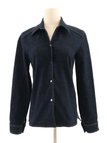 Excellent Loro Piana Blue Denim Button-Up Shirt Size S