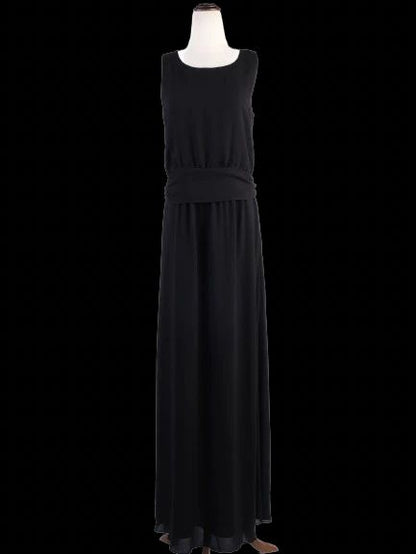 Excellent Theory Black Sleeveless Dress Size S, Polyester, Flowing Skirt