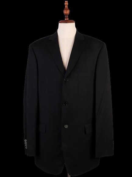 Good Vitale Barberis Canonico Black Cashmere Wool Suit Jacket Size L