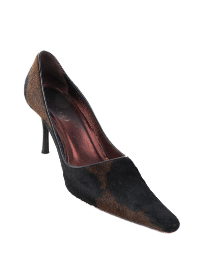 Excellent Vicini Orange Leather High-Heeled Shoes Size 38