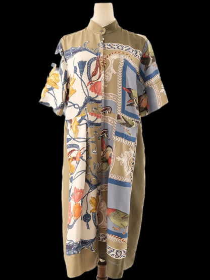 Excellent Salvatore Ferragamo Green Silk Dress Size XL