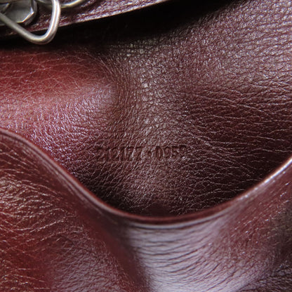 Gucci Cowhide Leather Key Case Silver Chain Spoon Baozhu Red Key Holder Bordeaux Red Calfskin (cowhide) 212177