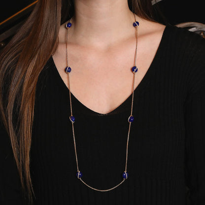 Fred Baie des Anges lapis lazuli, diamonds and gold necklace