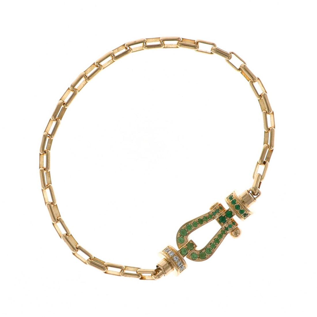 Fred Force 10 emeralds, garnets, diamonds and gold bracelet