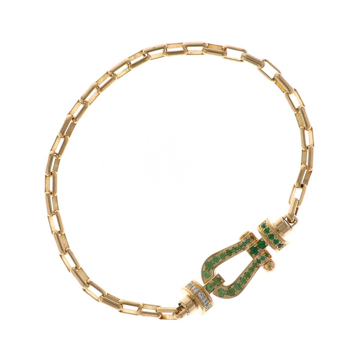 Fred Force 10 emeralds, garnets, diamonds and gold bracelet