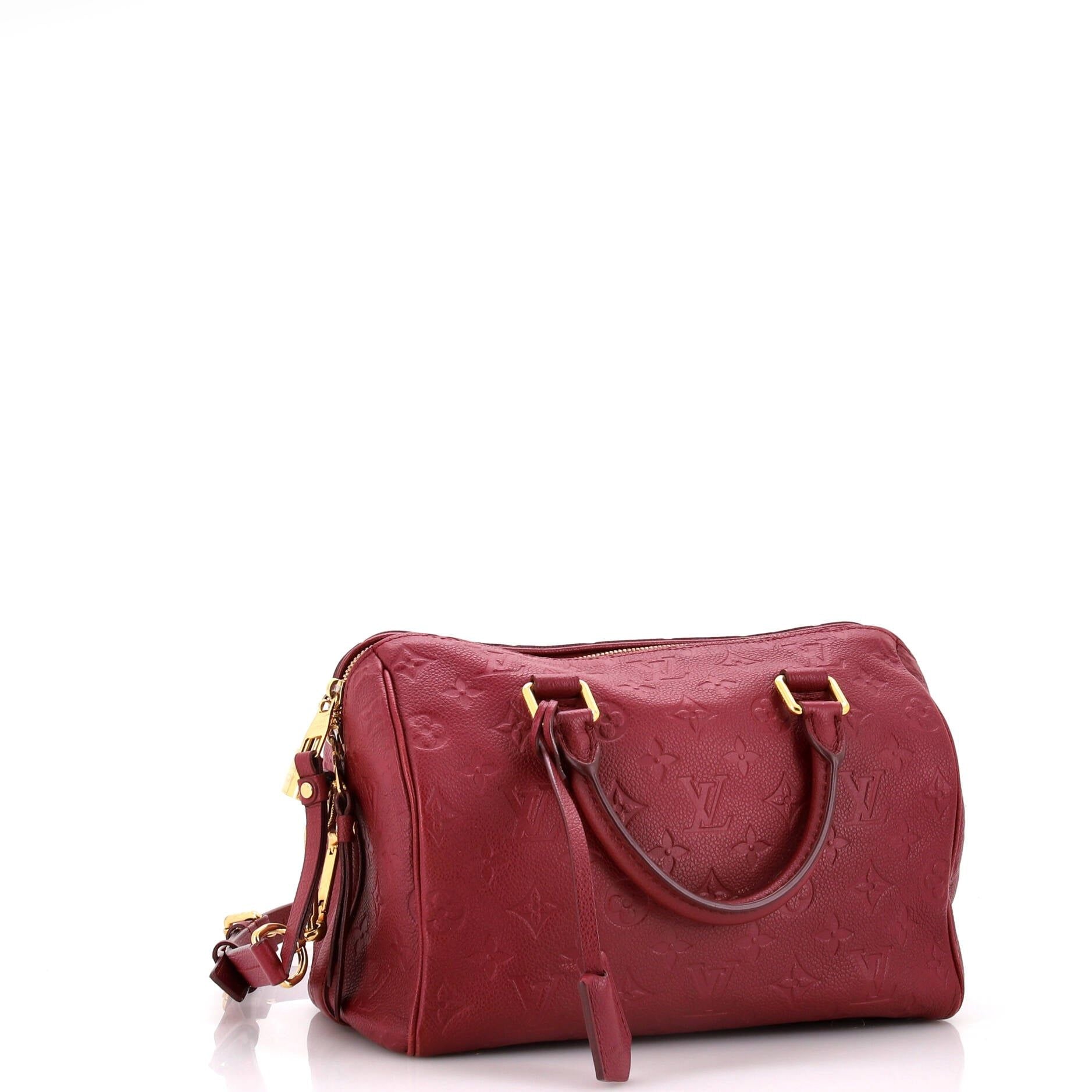 Louis Vuitton Speedy Bandouliere Bag Monogram Empreinte Leather 25