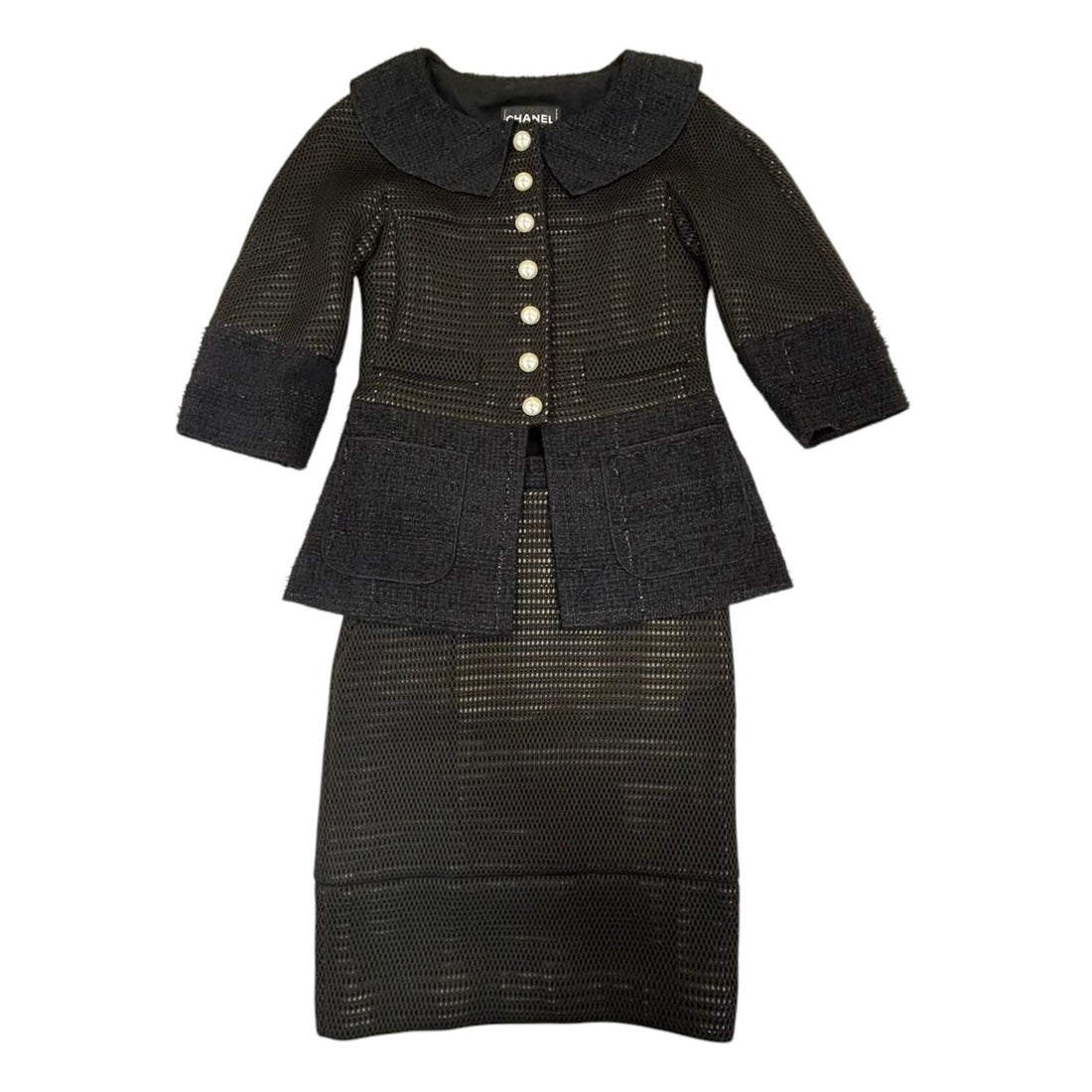 Chanel Jacket Skirt Setup P 45896w 05279 Nylon Black 34 Cc Coco
