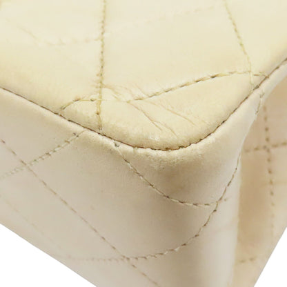 Chanel Matelasse Coco Mark 25 Shoulder Bag Lambskin Beige Gold Metal (no Card)