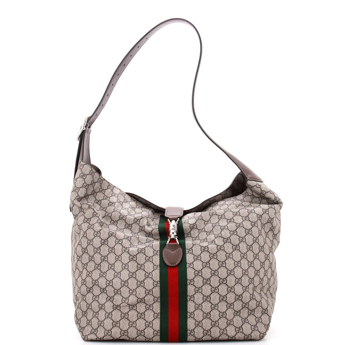 Gucci Jackie 1961 Soft Shoulder Bag Gg Coated Canvas Medium