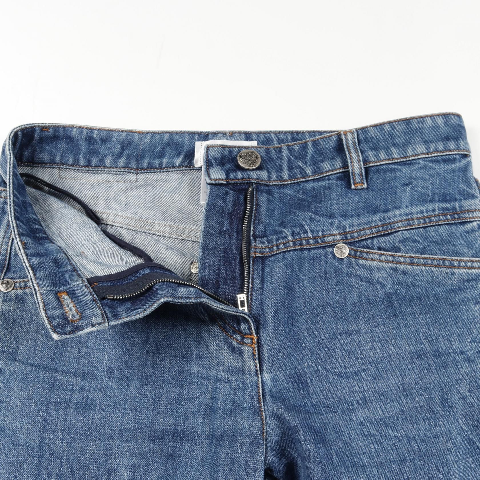 Chanel Blue Coco Mark Denim Pants Cotton P 61138v 46823