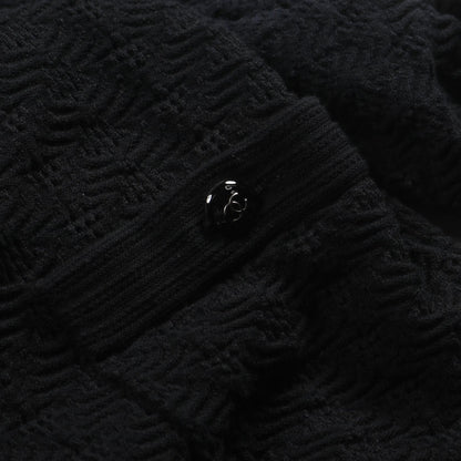 Chanel Black Coco Mark Button Dress Cotton P 45651