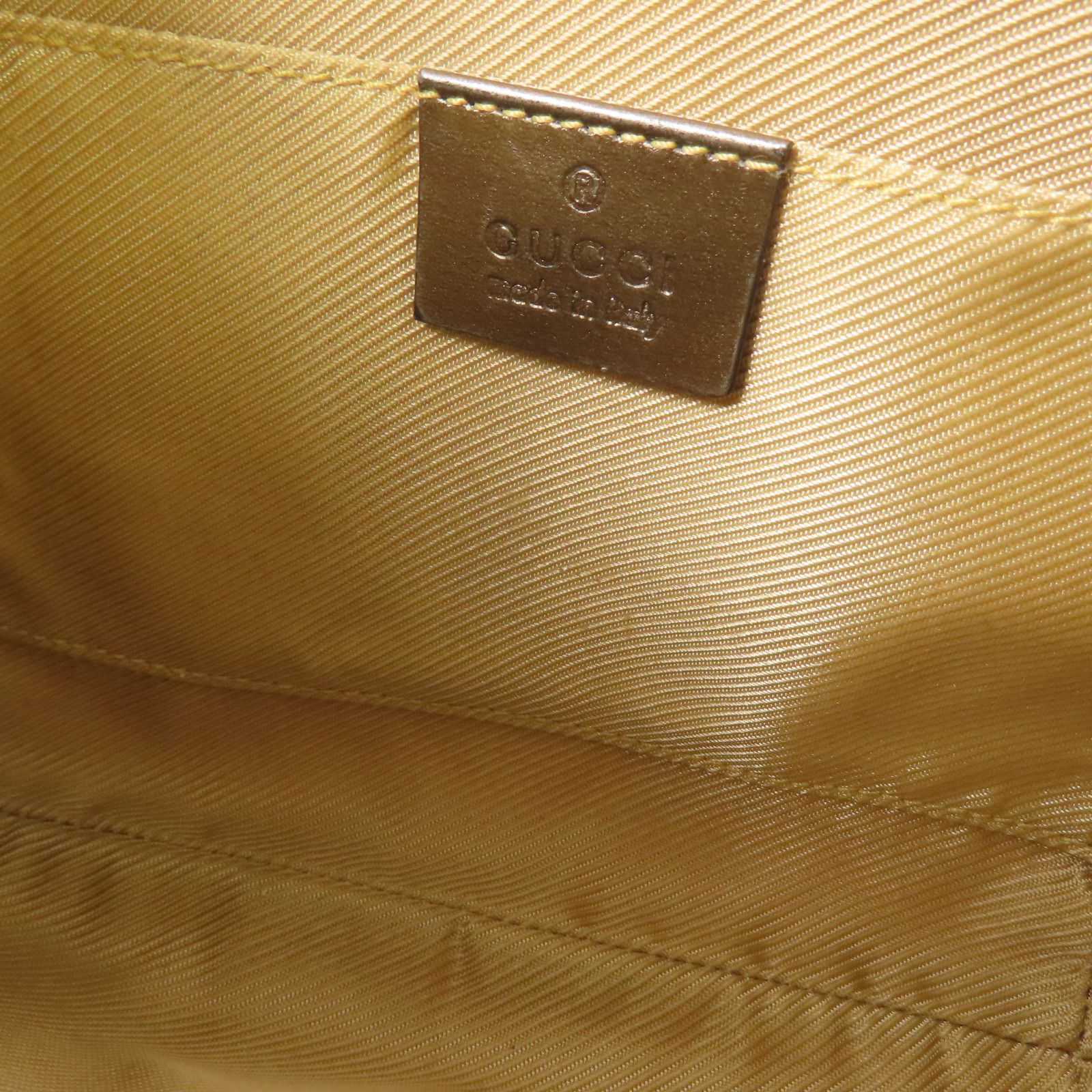 Gucci Canvas/leather Shoulder Bag Silver Shoulder Bag Golden Shoulder Bag Gold Gg Canvas 005.0813