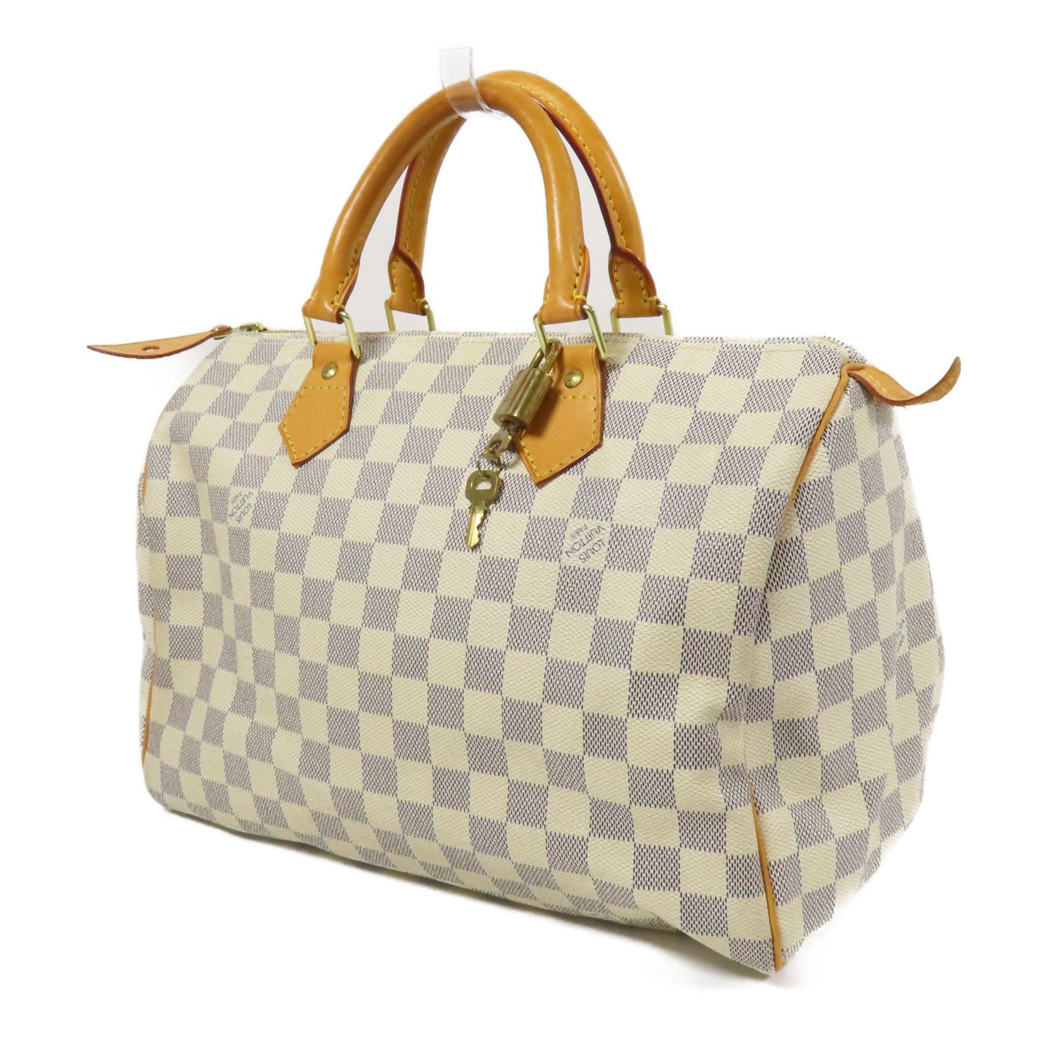 Louis Vuitton Speedy 30 Gold Handmade Bag White Handbag