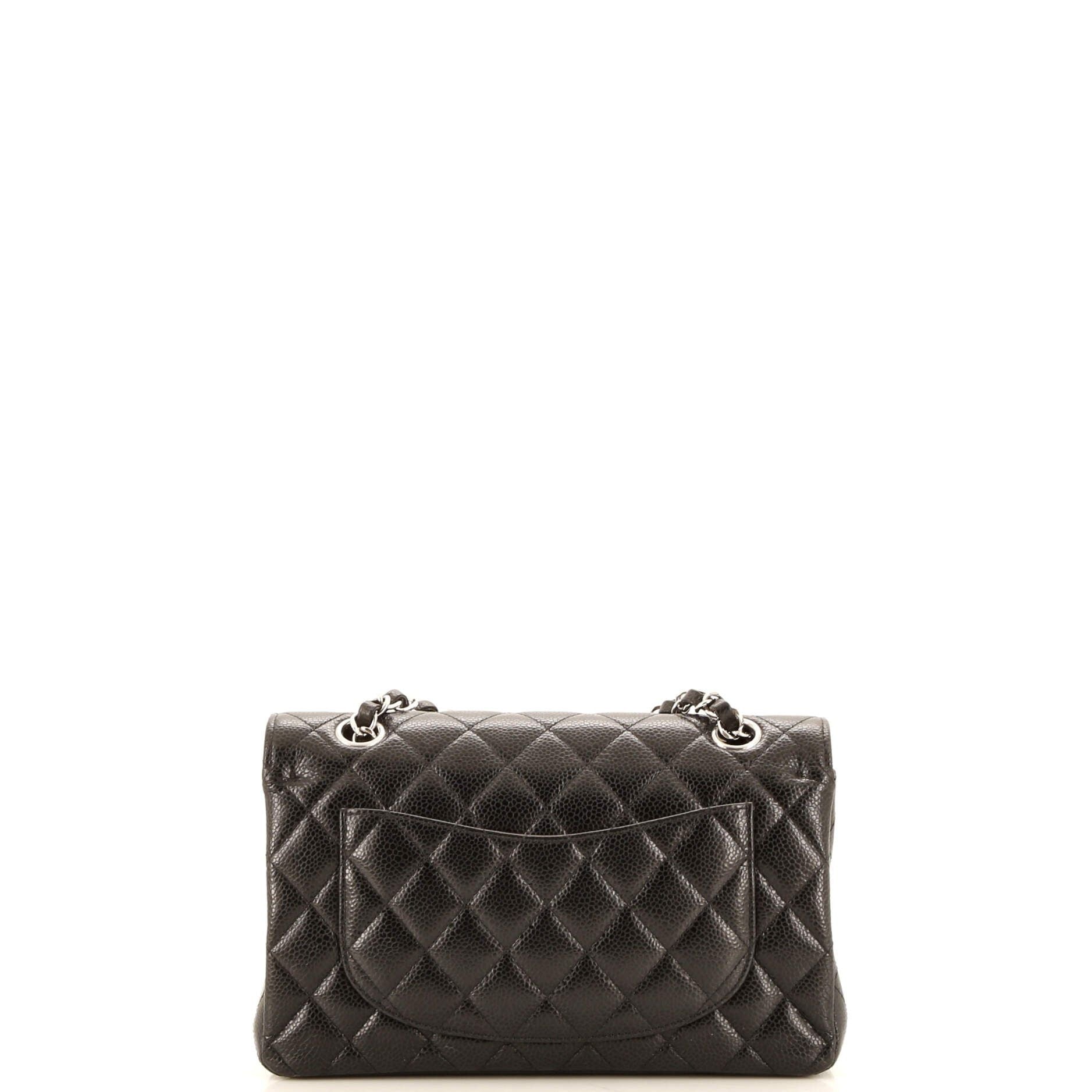 Chanel Classic Double Flap Bag Quilted Caviar Small