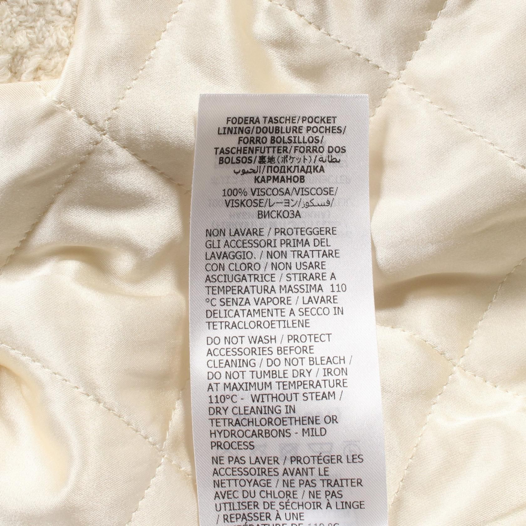 Gucci Boucle Wool Tweed Cape Poncho Coat 761739 Wool Nylon Beige 