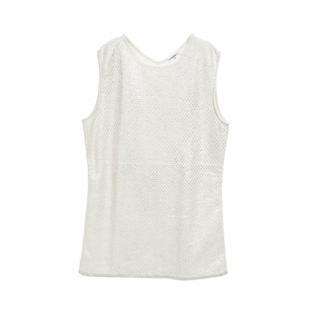 Chanel Gray Silver Tank Top Knit Cotton Fabric P 35700k 02085