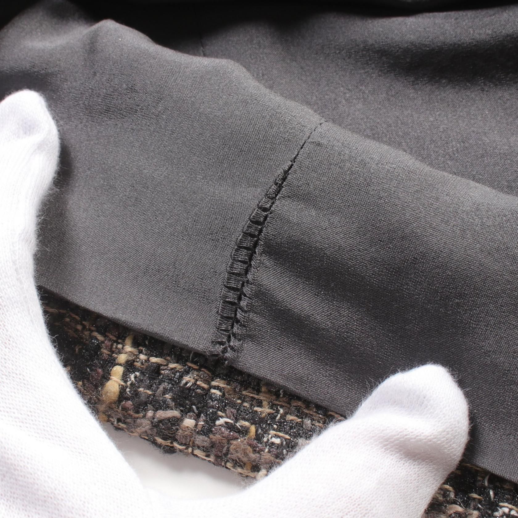 Chanel Gray Skirt Silk Wool Fabric P 26821v 17016