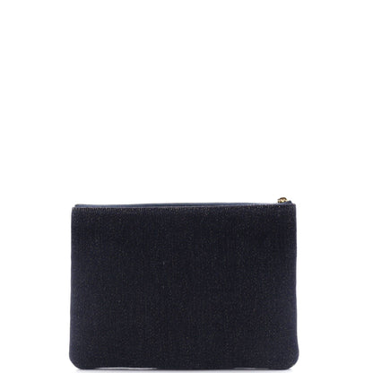 Chanel Deauville Pouch Lurex Canvas Medium