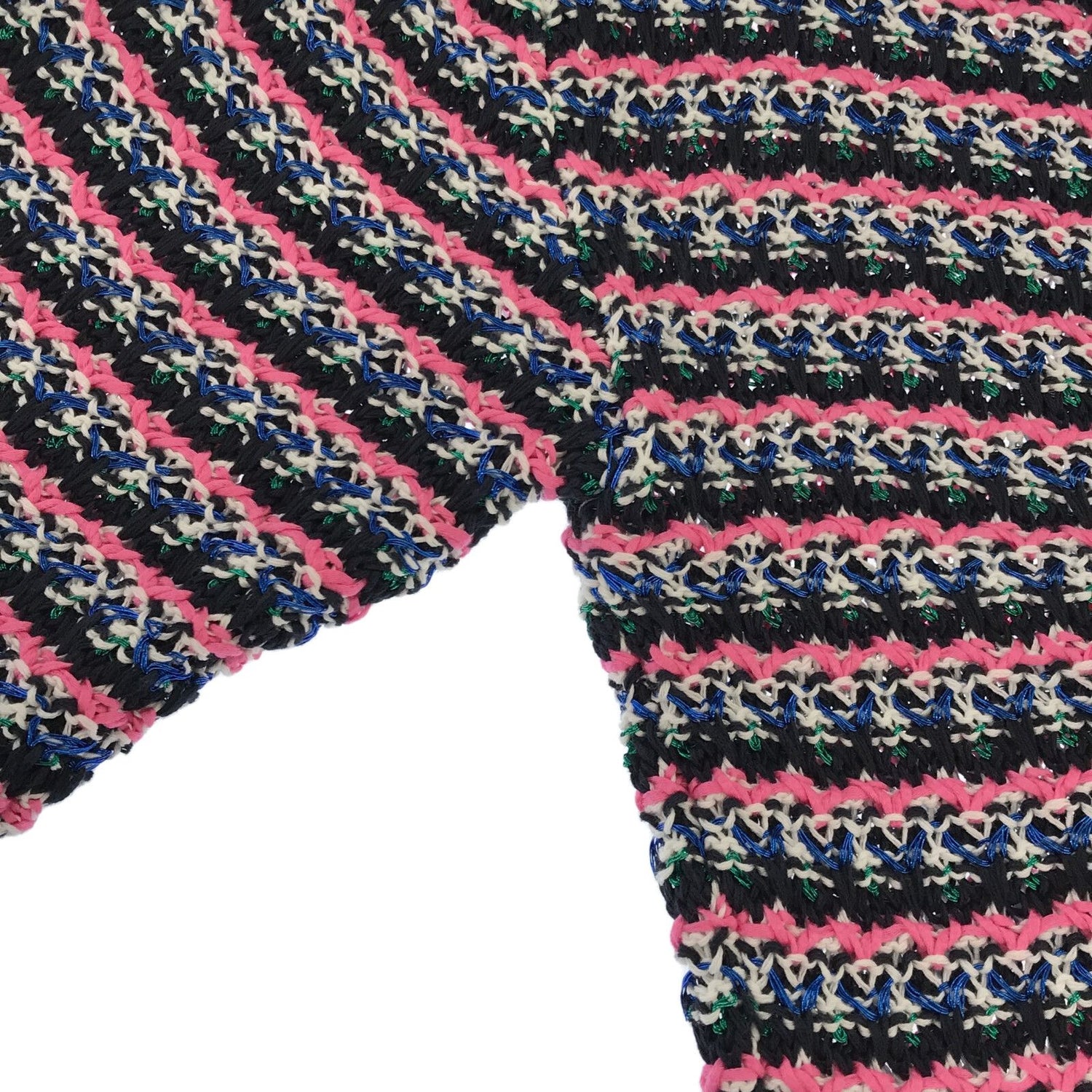 Chanel Short Sleeve Tweed Sweater Cotton Pink 36