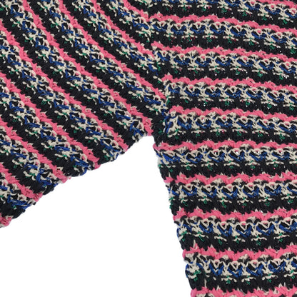 Chanel Short Sleeve Tweed Sweater Cotton Pink 36